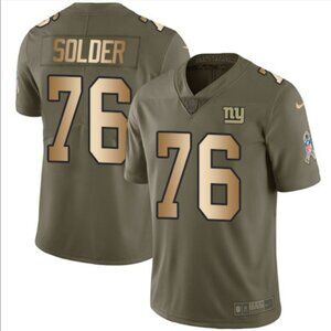 Men's Nate Solder New York Giants Limited Olive/2017 Salute To Service Jersey -